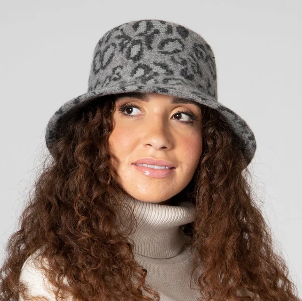NWT Anthro x San Diego Hat Co. Pippin Bucket Leopard Hat Adjustable